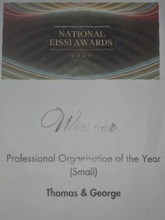 Professional Organisation of the Year (Small Firm) National EISSI Awards